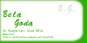 bela goda business card