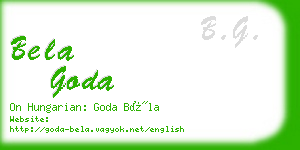 bela goda business card